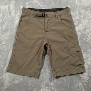 Prana Shorts Mens 31 Brown Stretch Zion Belted Outdoor Climbing Hiking Travel